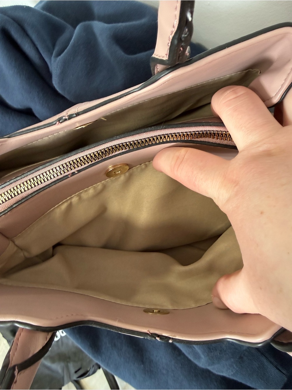 Women's Structured Satchel in Dusty Rose - Picture 3 of 5